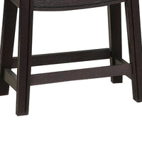 Curved Leatherette Stool with Nailhead Trim, Set of 2, Black - BM231998