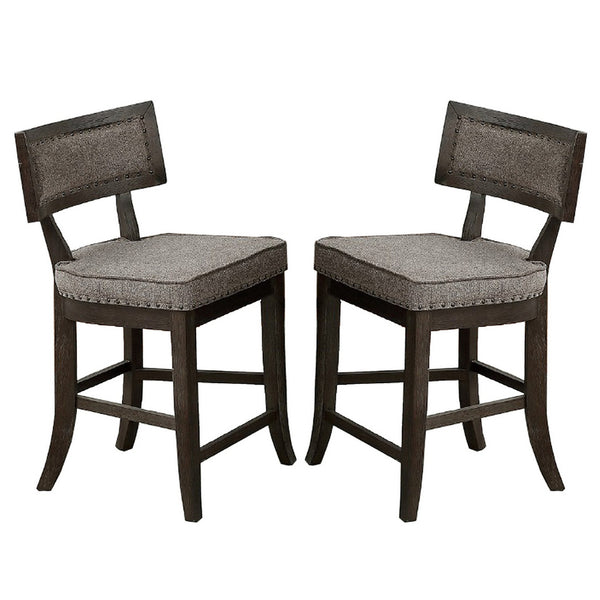 Curved Top Wooden High Chair with Flared Legs, Set of 2, Gray - BM232003