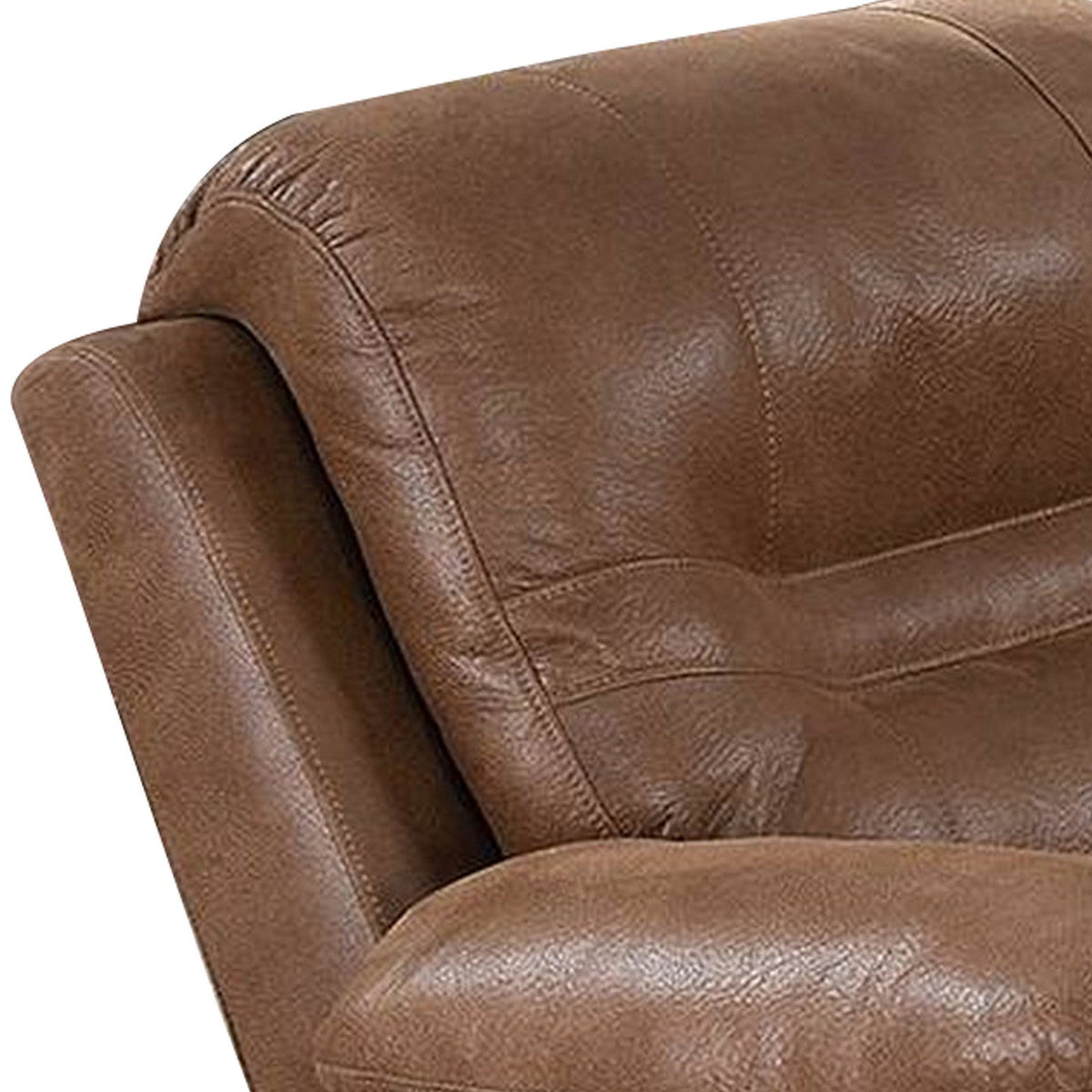 41 Inch leatherette Reclining Chair with USB Port, Brown - BM232082