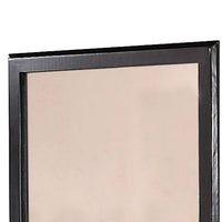 36 Inches Rectangular Wood Encased Mirror, Black - BM232102