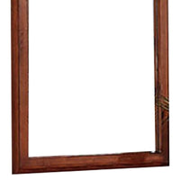 36 Inches Rectangular Wood Encased Mirror, Brown - BM232105
