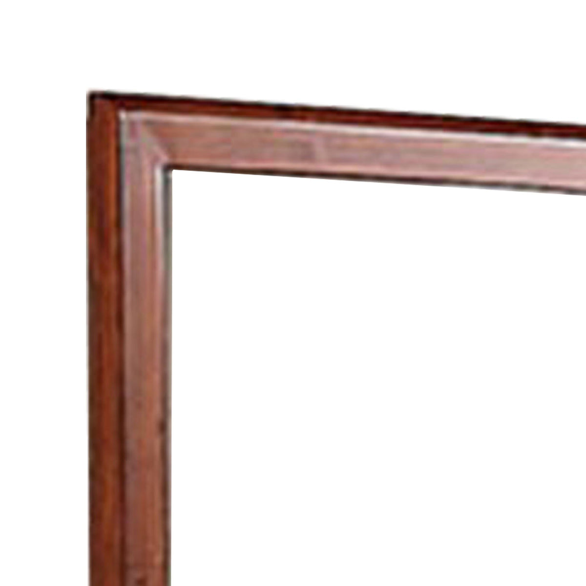 36 Inches Rectangular Wood Encased Mirror, Brown - BM232105