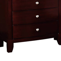 26 Inches 3 Drawer Wooden Nightstand with Chamfered Legs, Brown - BM232106