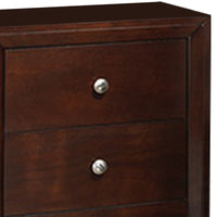 24 Inches 2 Drawer Wooden Nightstand with Metal Pulls, Brown - BM232119