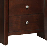 24 Inches 2 Drawer Wooden Nightstand with Metal Pulls, Brown - BM232119