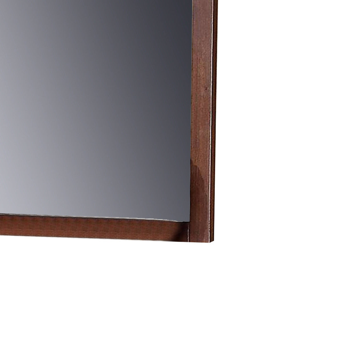 42 Inches Crowned Top Wooden Mirror, Brown - BM232125