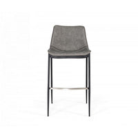 Counter Leatherette Barstool with Angled Tapered Legs, Set of 2, Gray - BM232289