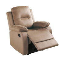 Fabric Upholstered Recliner with Tufted Back, Beige - BM232415