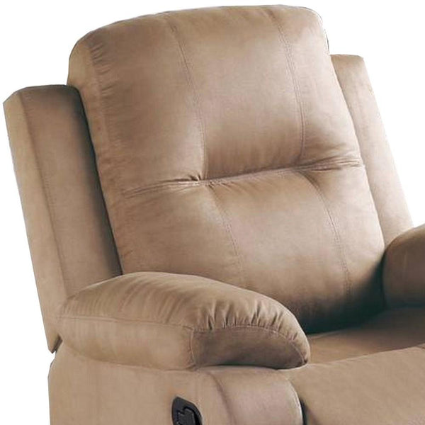 Fabric Upholstered Recliner with Tufted Back, Beige - BM232415