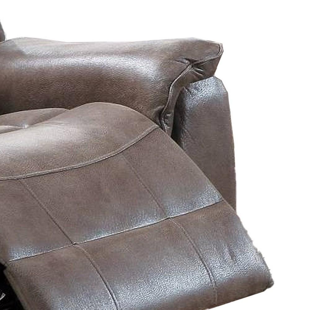 Fabric Manual Recliner Chair with Pillow Top Arms, Brown - BM232604