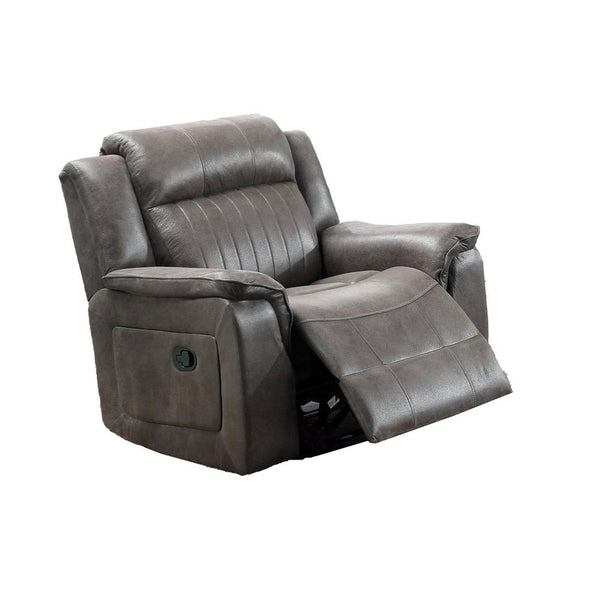 Fabric Manual Recliner Chair with Pillow Top Arms, Gray - BM232607