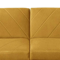 Fabric Adjustable Sofa with Chevron Pattern and Splayed Legs, Yellow - BM232615