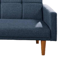 Fabric Adjustable Sofa with Square Tufted Back, Blue - BM232619