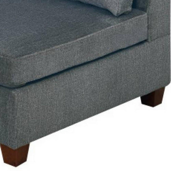 37 Inches Fabric Upholstered Wooden Corner Wedge, Gray - BM232629