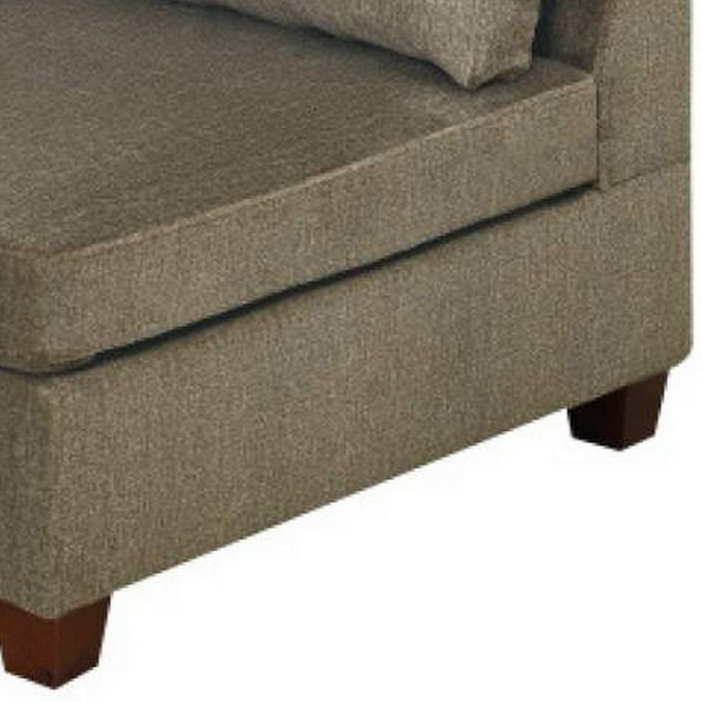 37 Inches Fabric Upholstered Wooden Corner Wedge, Taupe Brown - BM232631