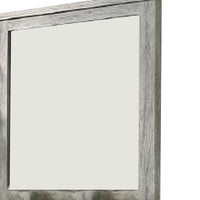 Wall Mirror with Rectangular Frame and Molded Details, Gray - BM232688