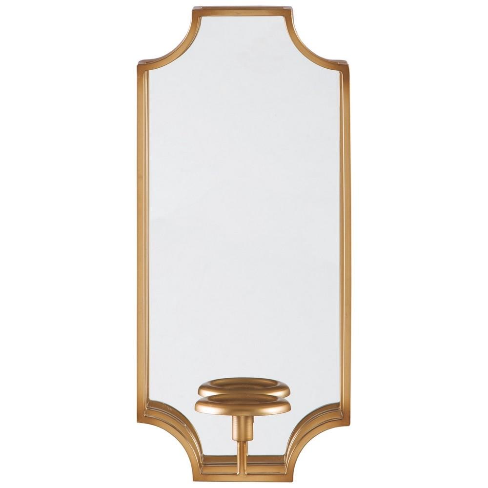 benzara Metal Frame Wall Sconce with Cut Corner Design Gold - BM232922