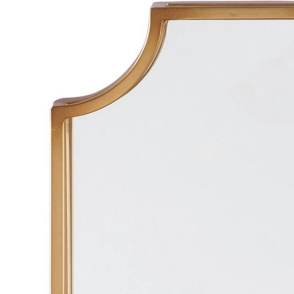 Metal Frame Wall Sconce with Cut Corner Design, Gold - BM232922