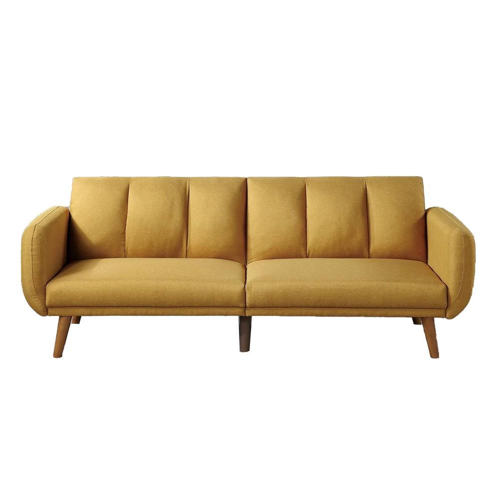 Benjara Adjustable Upholstered Sofa with Track Armrests and Angled