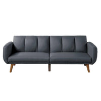 Adjustable Upholstered Sofa with Track Armrests and Angled Legs, Light Gray - BM233094