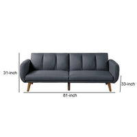 Adjustable Upholstered Sofa with Track Armrests and Angled Legs, Light Gray - BM233094