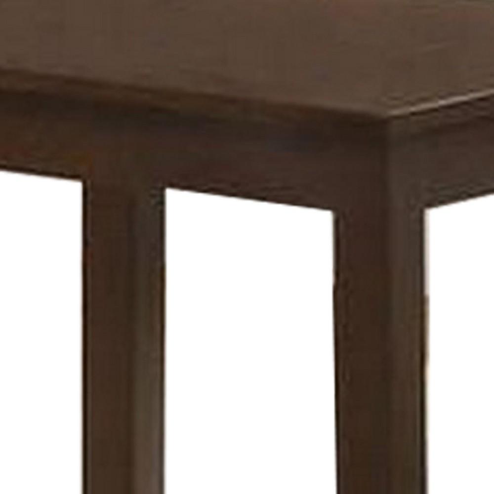 3 Piece Transitional Coffee Table and End Table with Block Legs, Brown - BM233096