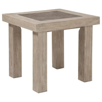 24 Inches Wooden End Table with Grains, Brown - BM233211