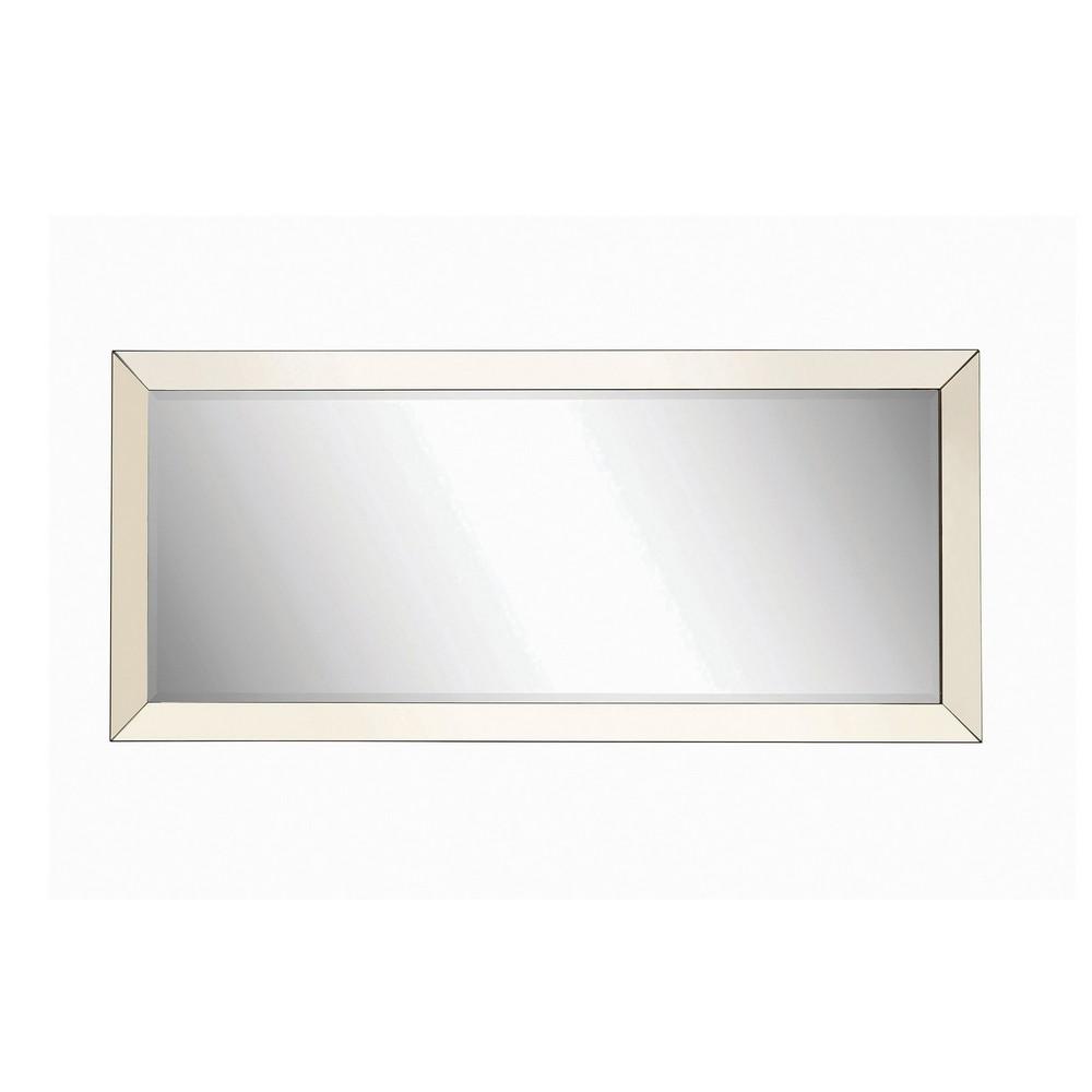 Modern Style Wooden Decorative Mirror With Rhinestone Inlays, Silver By  Benzara - Silver