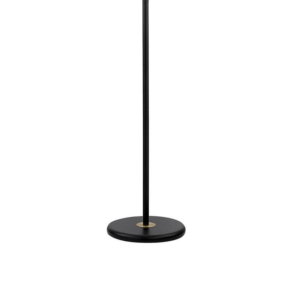 Tubular Metal Floor Lamp with Horn Style Shade, Black - BM233239