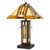 127 Watt Tiffany Shade Table Lamp with Metal Base, Multicolor - BM233346