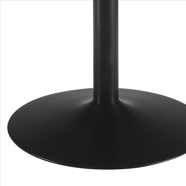 30 Inch Round Wooden Top Modern Dining Table, Black and Brown - BM233395