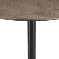 30 Inch Round Wooden Top Modern Dining Table, Black and Brown - BM233395