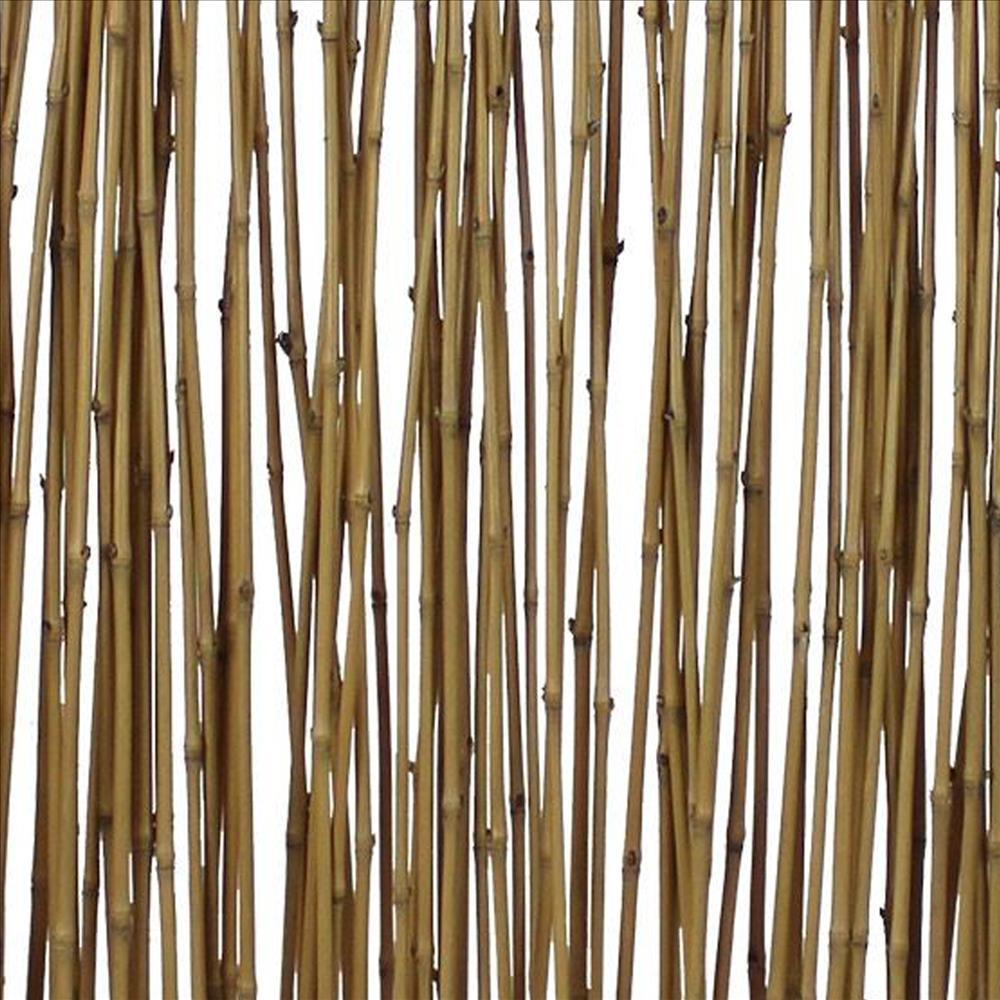 78 Inch Elongated Bamboo Branch Pattern Single Panel Screen, Brown - BM233454