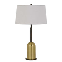 30" Metal Desk Lamp with Drum Style Shade, Brown and Gold - BM233478
