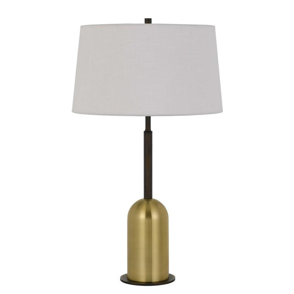 30" Metal Desk Lamp with Drum Style Shade, Brown and Gold - BM233478