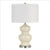 27" Ceramic Table Lamp with Hardback Style Shade, White and Silver - BM233486