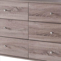 47.25 Inches 6 Drawer Dresser with Straight Legs, Taupe Brown - BM233530