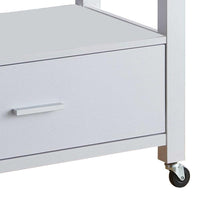 2 Drawer Wooden Kitchen Cart with Casters and 1 Open Shelf, White - BM233695