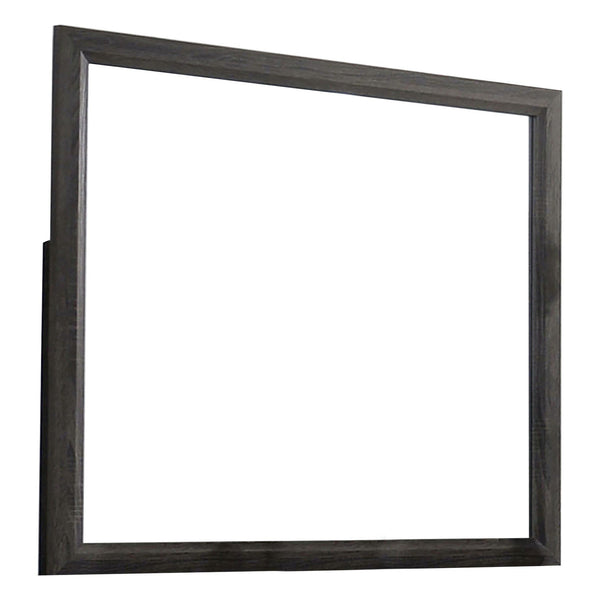 39 Inch Contemporary Wooden Frame Mirror, Gray - BM233727