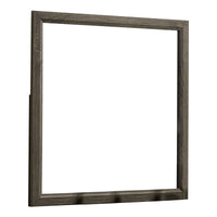 35 Inch Transitional Style Wooden Frame Mirror, Gray - BM233729