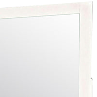 32 Inch Contemporary Style Wooden Frame Mirror, White - BM233733