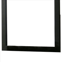35 Inch Transitional Style Wooden Frame Square Mirror, Black - BM233736