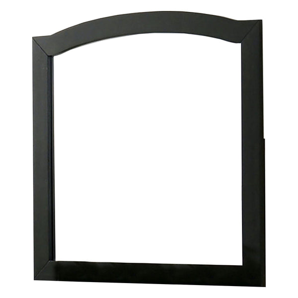 35 Inch Transitional Style Wooden Frame Square Mirror, Black - BM233736