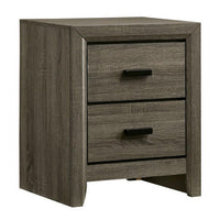 24 Inch 2 Drawer Wooden Nightstand with Finger Pulls, Brown - BM233741