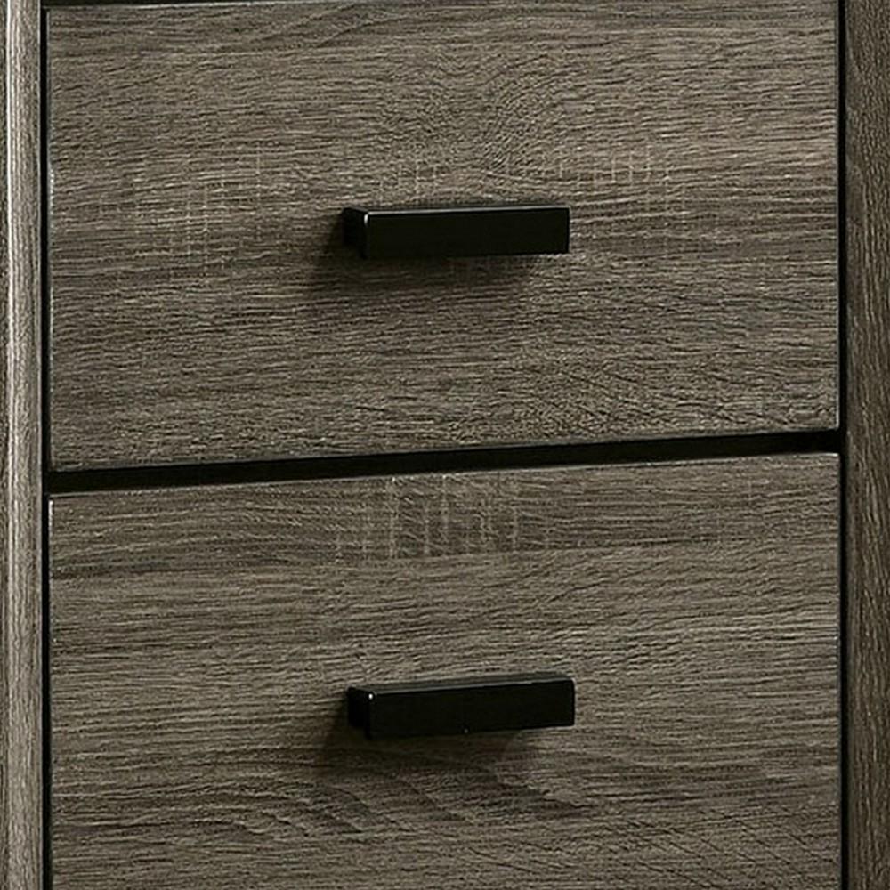 24 Inch 2 Drawer Wooden Nightstand with Finger Pulls, Brown - BM233741