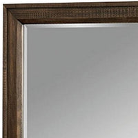 42 Inch Rectangular Wooden Frame Transitional Mirror, Brown - BM233754