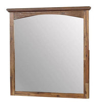 37 Inch Transitional Style Wooden Frame Mirror, Dark Oak - BM233755