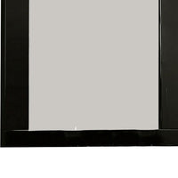 37 Inch Rectangular Mirror with Wooden Frame, Black - BM233769