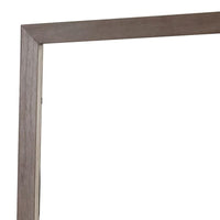 36 Inch Mirror with Rectangular Wooden Frame, Brown - BM233770