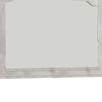 36 Inch Mirror with Chiseled Inner Wooden Frame, White - BM233771
